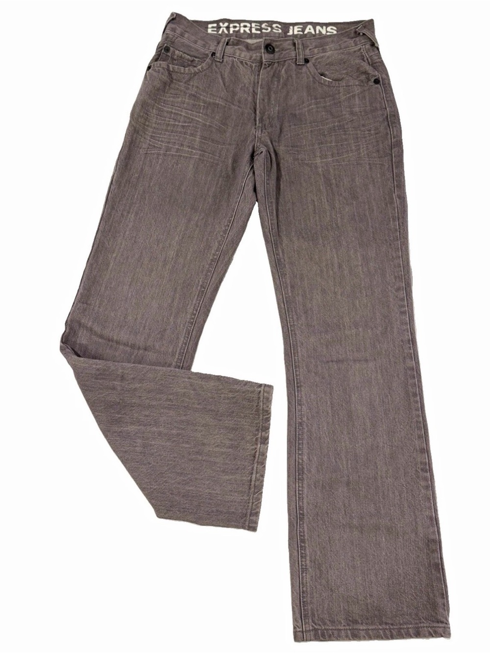 Express Men's Kingston Classic Fit Gray Denim Jeans Bootcut 5-Pocket 30x32